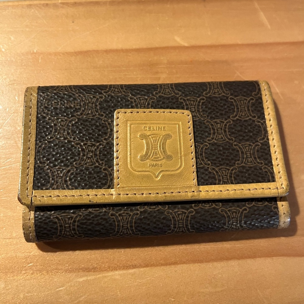 Vintage Celine Tan and Brown Key Holder